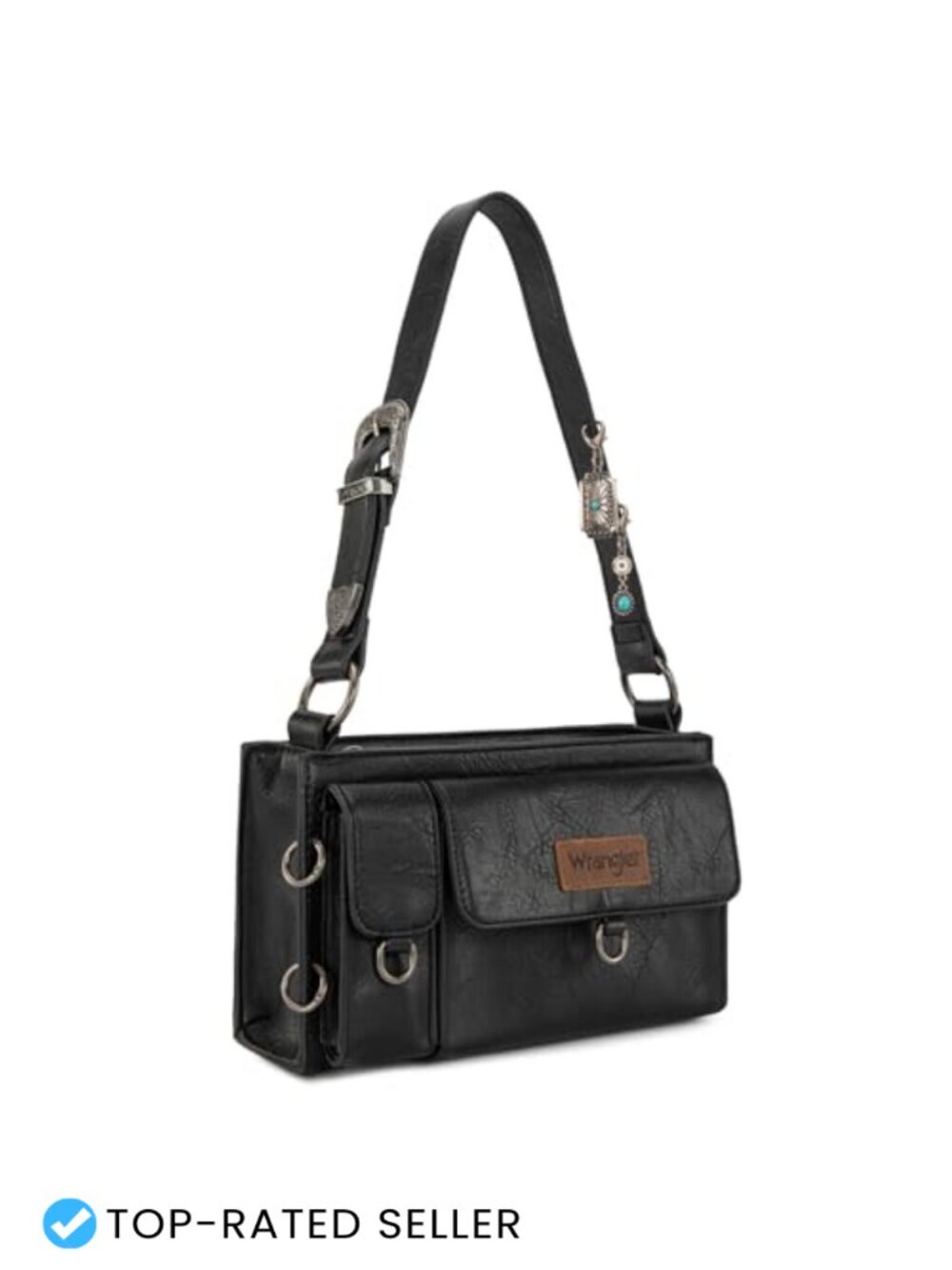 Y2K Mini Shoulder Bag with Western Belt Buckle and Detachable Charms by Montana